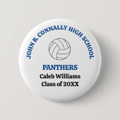 Persoonlijk Blauwe Havo-Volleybalspeler Ronde Button 5,7 Cm (Voorkant)