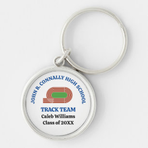 Persoonlijk Blauwe Hoge School Atletiekteam Sleutelhanger