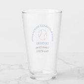 Persoonlijk Blauwe Hoge School Honkbalspeler Glas (Achterkant)