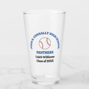 Persoonlijk Blauwe Hoge School Honkbalspeler Glas