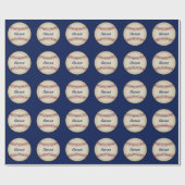 Persoonlijk blauwe honkbal inpakpapier (Vlak)
