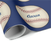 Persoonlijk blauwe honkbal inpakpapier (Rol Hoek)