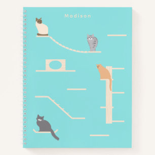 Persoonlijk blauwe kat muur meubel notitieboek