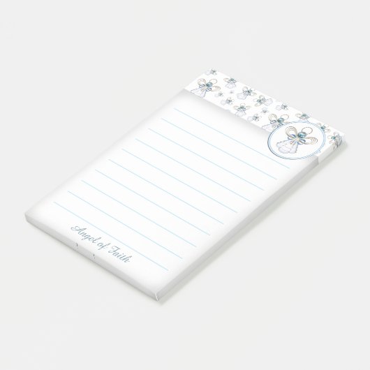 Persoonlijk: Blauwe Kerstmis "Angel of Faith" Post-it® Notes (Schuin)