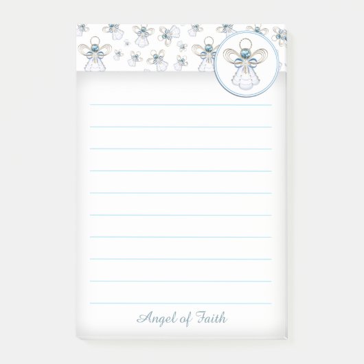 Persoonlijk: Blauwe Kerstmis "Angel of Faith" Post-it® Notes (Voorkant)