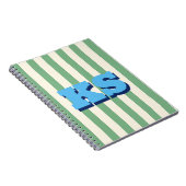 Persoonlijk Blauwe Monogram, Aangepaste Initialen Notitieboek (Rechterzijde)
