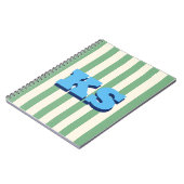 Persoonlijk Blauwe Monogram, Aangepaste Initialen Notitieboek (Linkerzijde)
