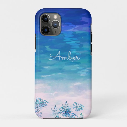 Persoonlijk Blauwe Oceaan Strand Case-Mate iPhone Case (Achterkant)