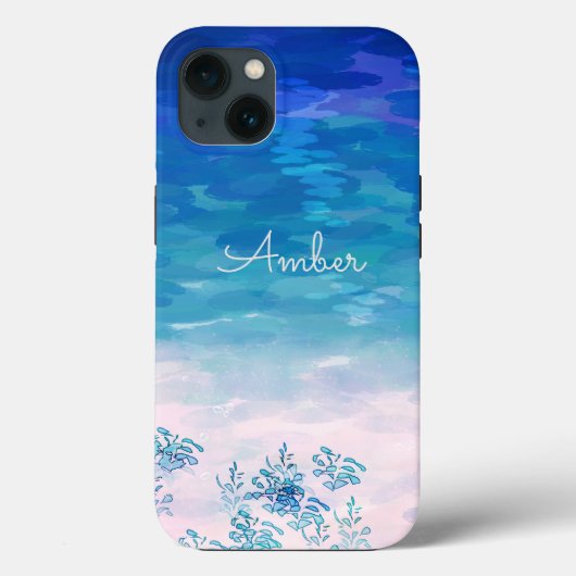 Persoonlijk Blauwe Oceaan Strand Case-Mate iPhone Case (Achterkant)