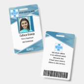 Persoonlijk blauwe personeels-ID, foto, naam Badge (Voor- en achterkant)