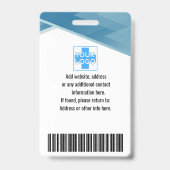 Persoonlijk blauwe personeels-ID, foto, naam Badge (Achterkant)