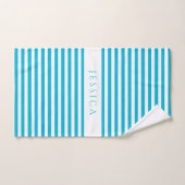 Persoonlijk Blauwe Strepen Patroon Bad Handdoek (Handdoek)