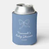 Persoonlijk blauwe strik lint baby shower favor blikjeskoeler (Blikje Voorkant)