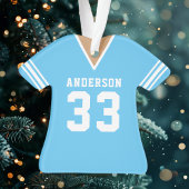 Persoonlijk blauwe voetbalshirt  ornament