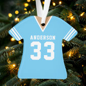 Persoonlijk blauwe voetbalshirt  ornament