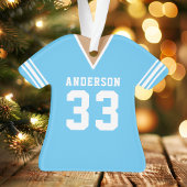 Persoonlijk blauwe voetbalshirt  ornament