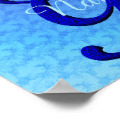 Persoonlijk Blauwe Vogel Monogram Initiaal G Poster (Hoek)