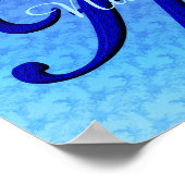 Persoonlijk Blauwe Vogel Monogram Initiaal H Poster (Hoek)