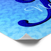 Persoonlijk Blauwe Vogel Monogram Initiaal J Poster (Hoek)