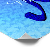 Persoonlijk Blauwe Vogel Monogram Initiaal K Poster (Hoek)