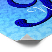 Persoonlijk Blauwe Vogel Monogram Initiaal P Poster (Hoek)