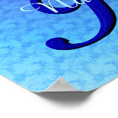 Persoonlijk Blauwe Vogel Monogram Initiaal R Poster (Hoek)