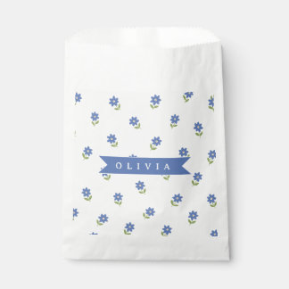 Persoonlijk Blauwe Wilde Bloem Patroon Naam Cadeau Bedankzakje