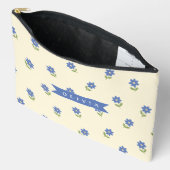 Persoonlijk Blauwe Wilde Bloem Patroon Naam Cadeau Etui (Open)