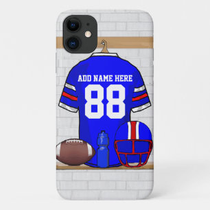 Persoonlijk blauwe witte rode voetbalshirt Case-Mate iPhone case