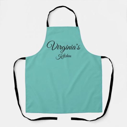 Persoonlijk Blauwgroen Apron Schort (Voorkant)