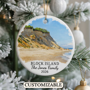 Persoonlijk Block Island Ornament, Rhode Island Keramisch Ornament