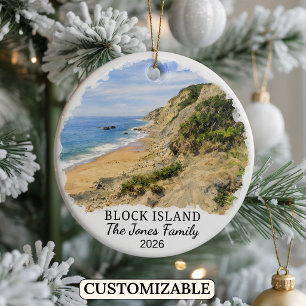Persoonlijk Block Island Ornament, Rhode Island Keramisch Ornament