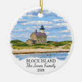 Persoonlijk Block Island Ornament, Rhode Island Keramisch Ornament (Voorkant)