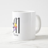 Persoonlijk Bloem Initialen M + Naam Grote Koffiekop (Voorkant rechts)