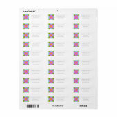 Persoonlijk Bloem Quilt Blok Retouradres Etiket (Full Sheet)