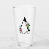 Persoonlijk bloemalfabet A-monogram Glas (Voorkant)