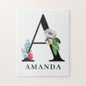 Persoonlijk bloemalfabet A monogram Legpuzzel (Verticaal)