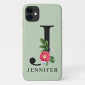 Persoonlijk bloemalfabet J monogram Case-Mate iPhone Case (Achterkant)