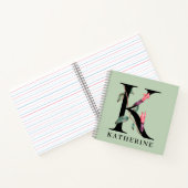 Persoonlijk bloemalfabet K monogram Notitieboek (Binnen)