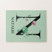 Persoonlijk bloemalfabet N monogram Legpuzzel (Horizontaal)