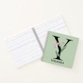 Persoonlijk Bloemalfabet Y Monogram Notitieboek (Binnen)