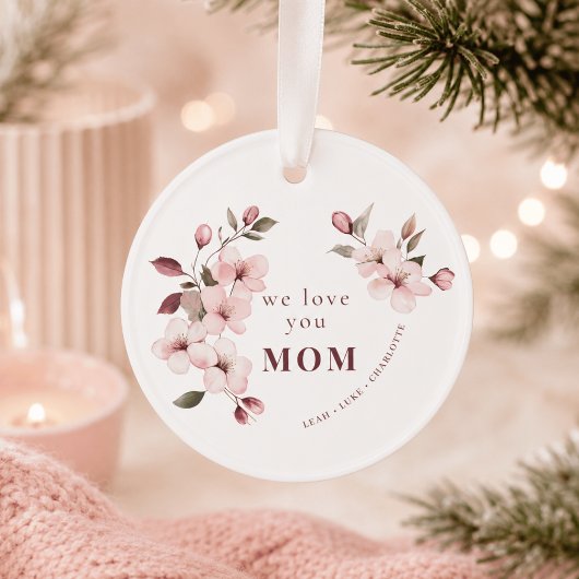 Persoonlijk bloemend Moederdag cadeau Ornament