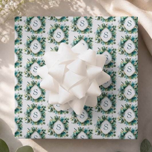 Persoonlijk Bloemendecor met Initiaal Inpakpapier Vel