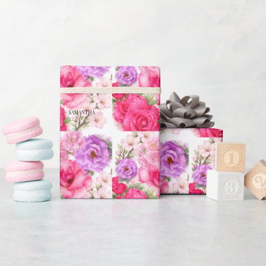 Persoonlijk Bloemendesign Cadeaupapier (Baby Shower)