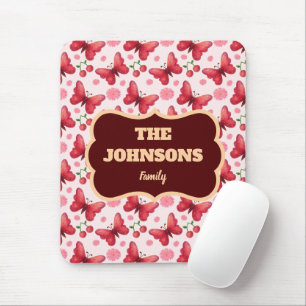 Persoonlijk bloemendesign met familienaam muismat