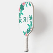 Persoonlijk Bloemendesign met Tropische Initialen Pickleball Paddle (Links)