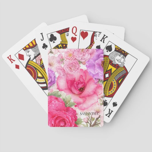 Persoonlijk Bloemendesign Pokerkaarten (Achterkant)