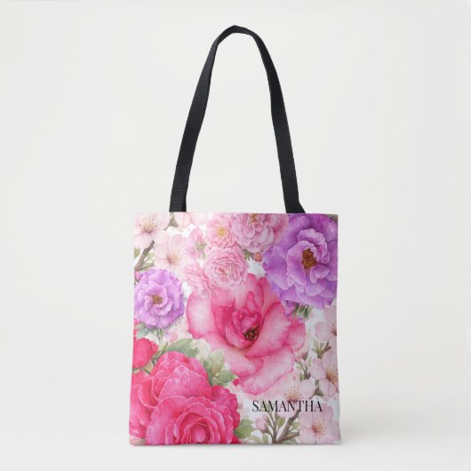 Persoonlijk Bloemendesign Tote Bag (Voorkant)