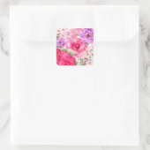 Persoonlijk Bloemendesign Vierkante Sticker (Tas)