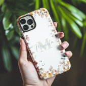 Persoonlijk bloemendessin met monogram Case-Mate iPhone case